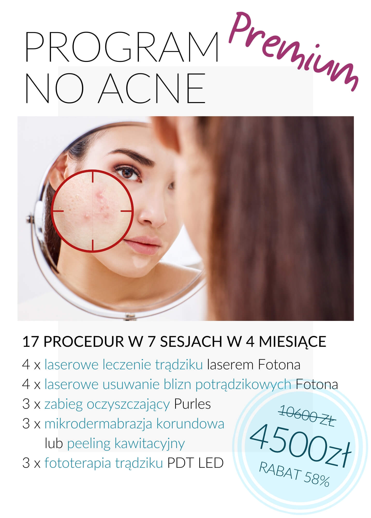 Program No Acne Premium — laserowa terapia trądziku, Velvet Skin Clinic